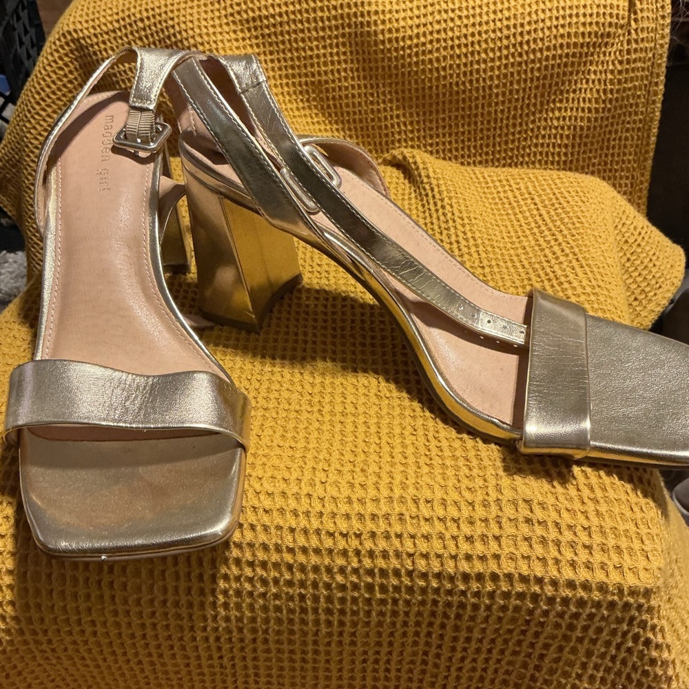 Madden Girl Gold Block Heel Sandals